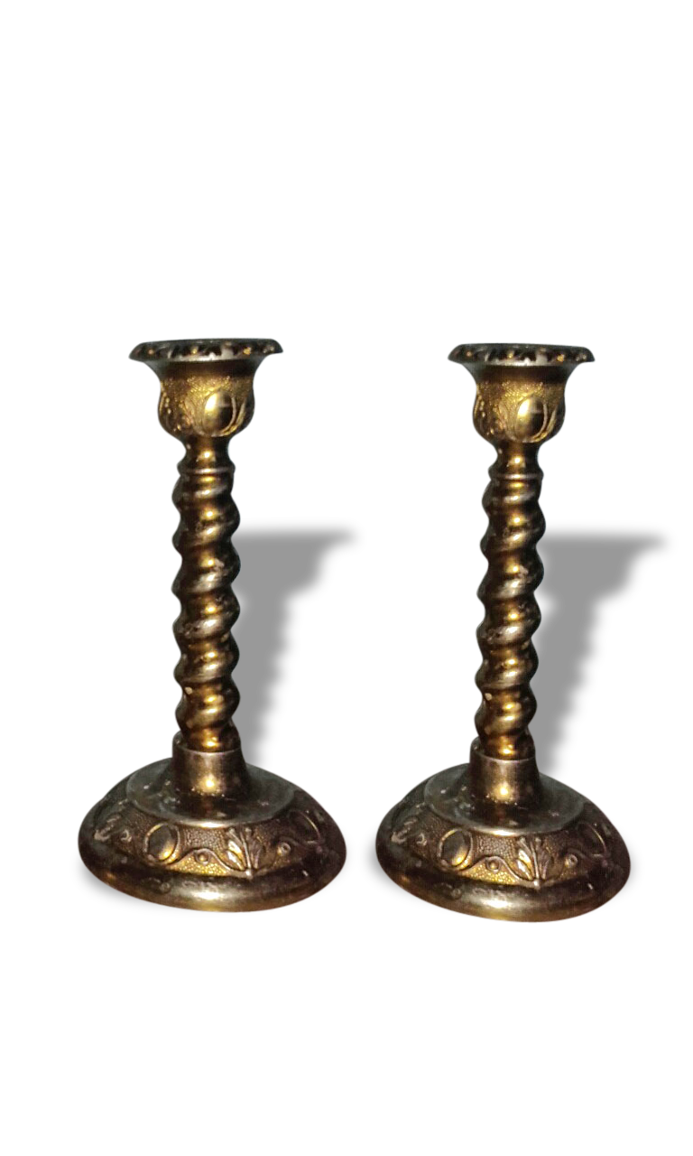 Pair of old candlesticks