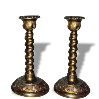 Pair of old candlesticks