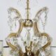 Old chandelier, pendant light, Marie Thérèse light with 9 lights and glass pendants. 1980s