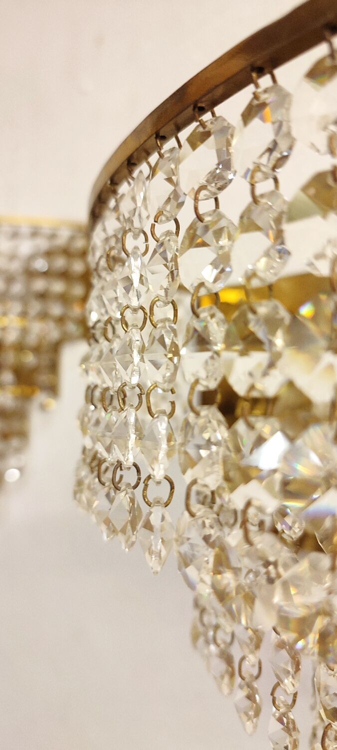 Appliques murales en cristal France années 1970