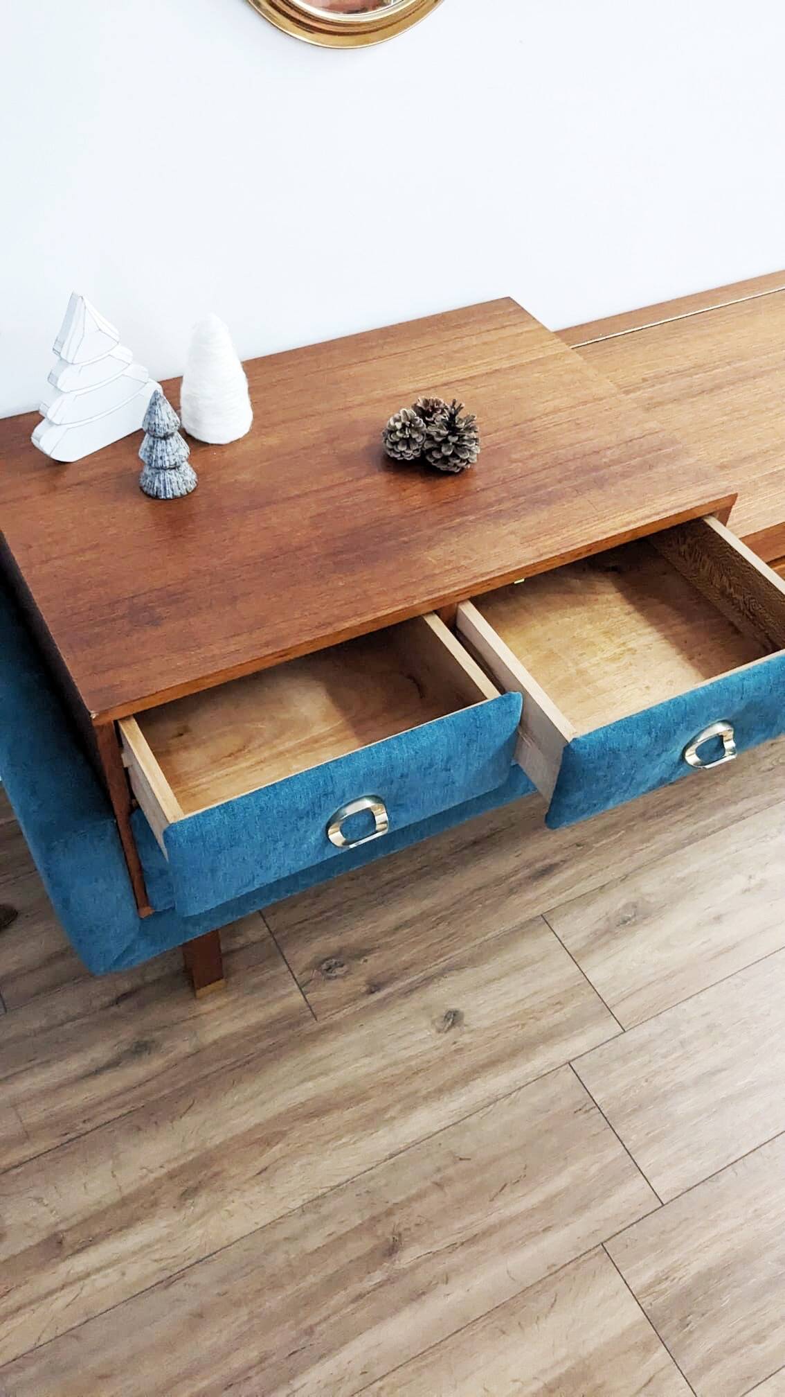Teak and Brass Dressing Table Roger Landault