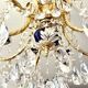 Large Russian chandelier in blue ceramic and crystal pendants, mid-20th century
