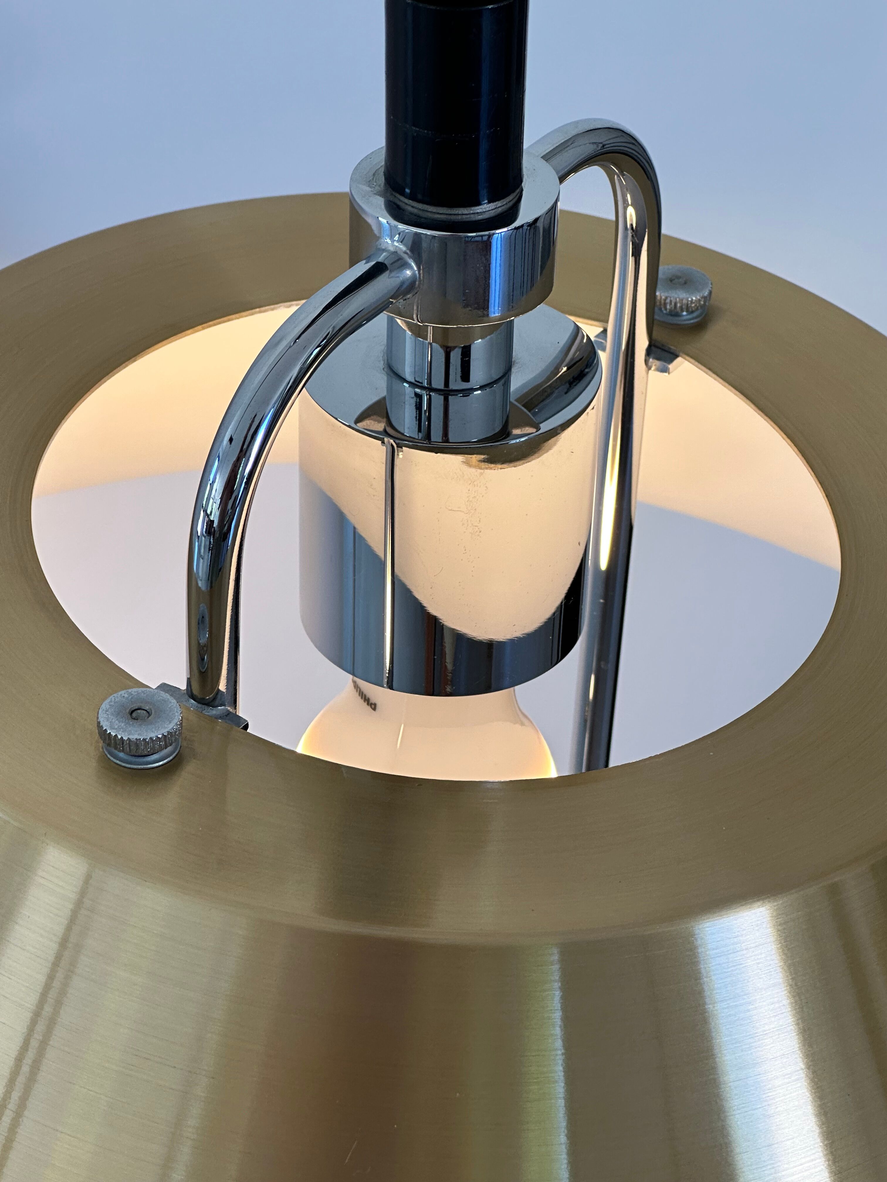 Chandelier pendant lamp rises and falls, design Jo Hammerborg for Fog and Mørup, Denmark circa 1960