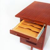 Mid-century desk with drawers and trays. Scandinavian style. France, 60