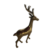 Statuette cerf en bronze doré
