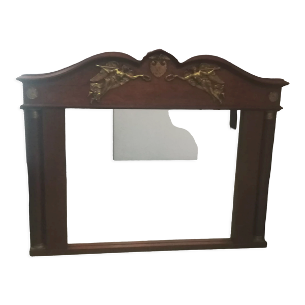 Miroir empire en acajou et bronze doré 120x97cm