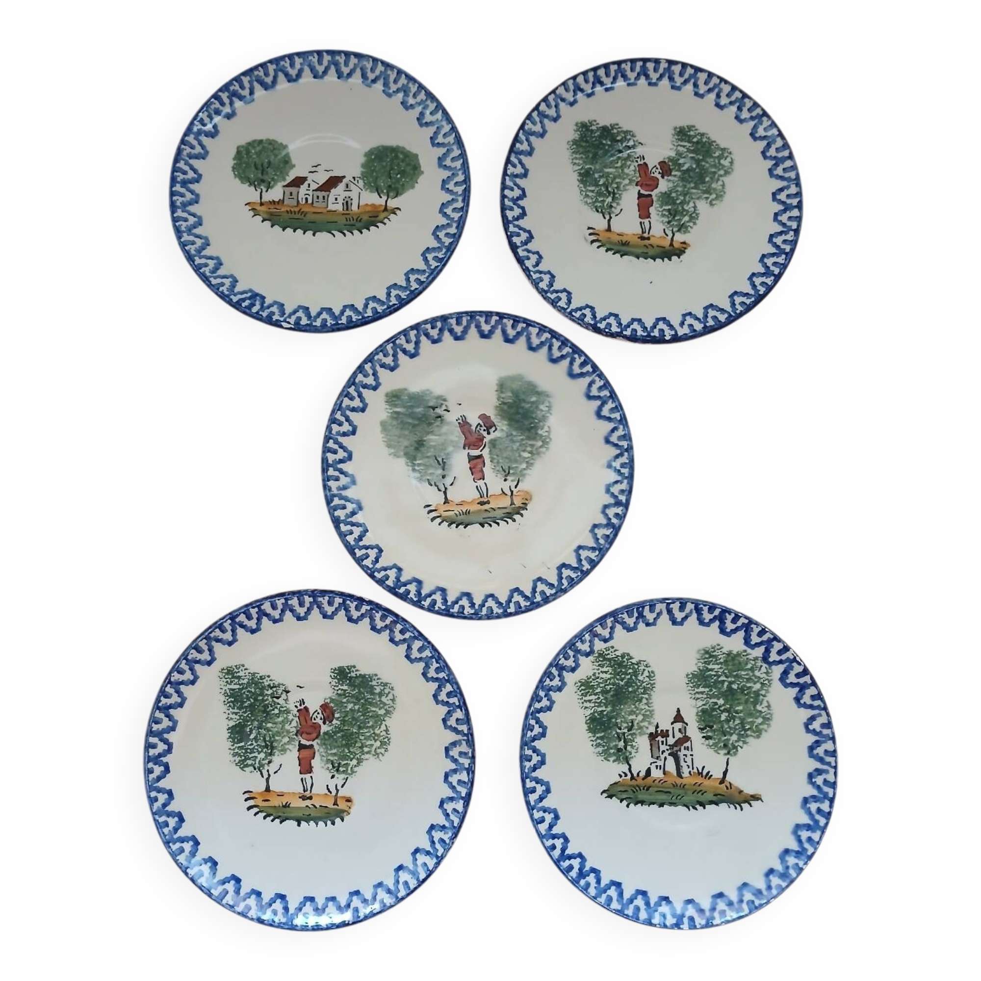 5 small Saint Clément plates/saucers