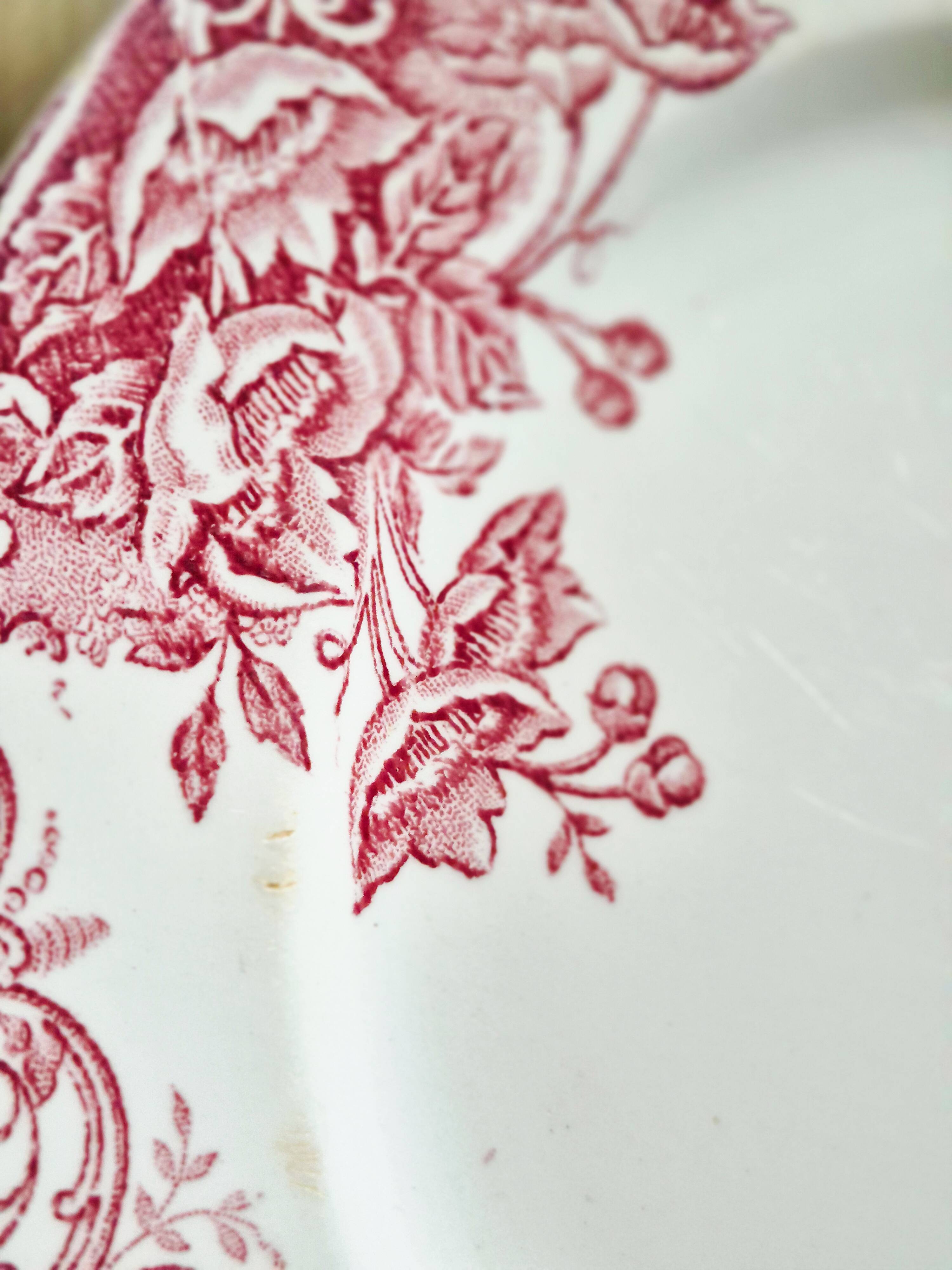 Flat plates made of ironstone LG (Léon Grave 1890/1913), Bouto model.