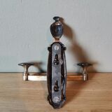Vintage silver metal wall hook made in France