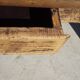 Old farmhouse table made entirely of restored solid oak.