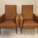 Pair of vintage leatherette armchairs from the 1960s