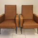 Pair of vintage leatherette armchairs from the 1960s
