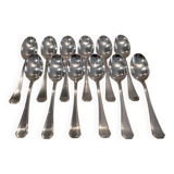 12 silver-plated soup spoons by Christofle America