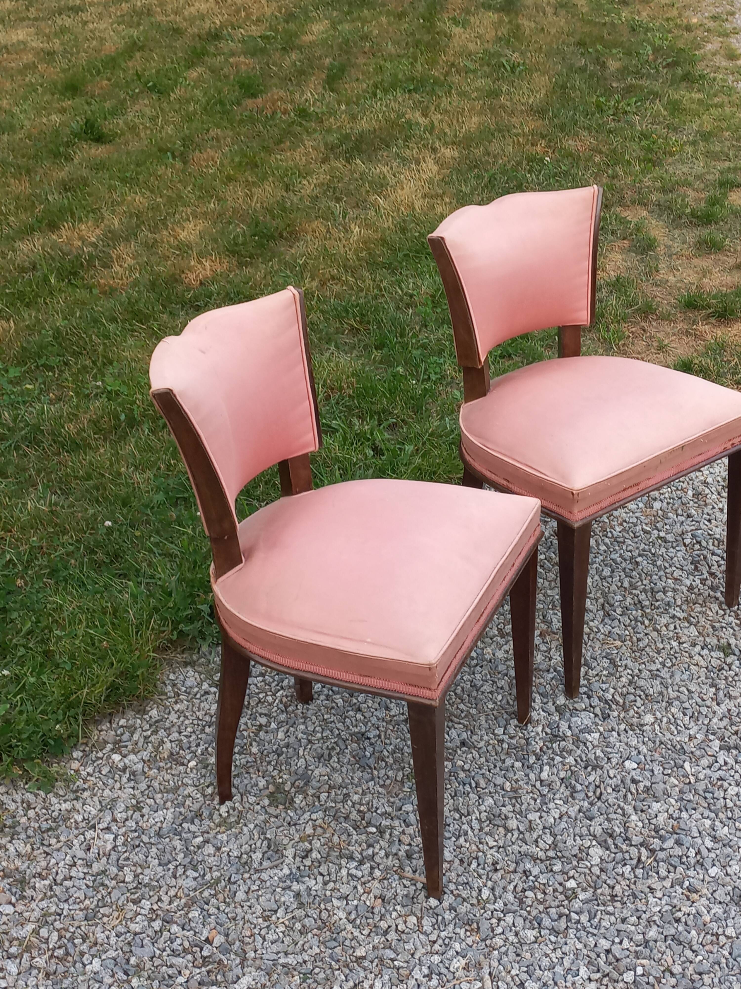 Pair of vintage low-backed bedroom chairs from the 1930s/1950s