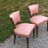 Paire de chaises de chambre vintage à dossier bas des années 30/50