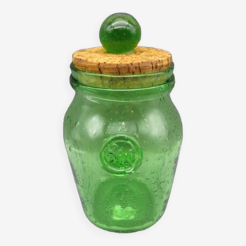 Old bubbled glass jar from Biot