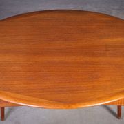 Round Teak Dining Table with Butterfly Extension by Svend Aage Madsen for K. Knudsen, 1960s