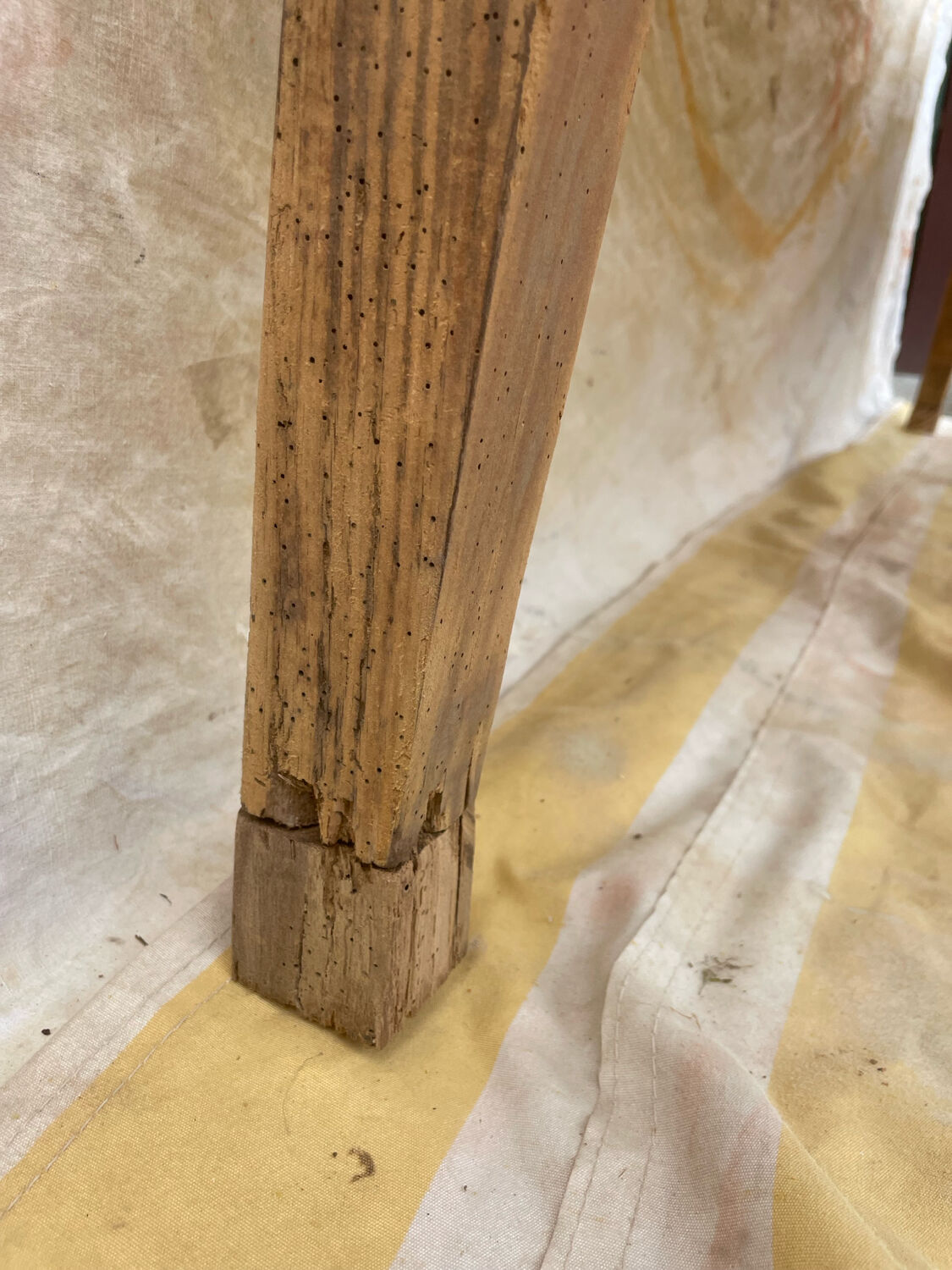 Large antique winemaker's table in solid wood – 230 x 75 x 75 cm