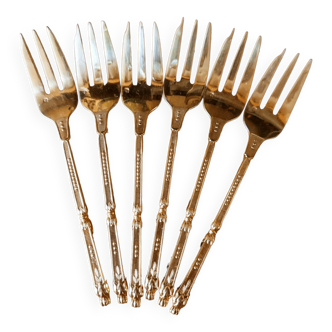 Set of 6 melon forks, cake forks