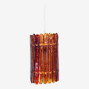 Amber glass pendant light 1950