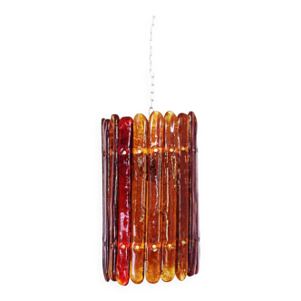 Amber glass pendant light 1950