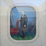 19th century pastel painting - Napoleon III blackened wood frame 40.5 x 35.5