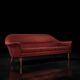 Vintage Mid-Century Scandinavian Modern 3-Seater Red Sofa