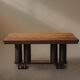 Solid oak table with marquetry, France, circa 1940.