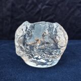 Kosta Boda Glass Rock or Ice Cube Candle Holder