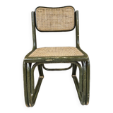 Breuer style bamboo cane chair 1980"