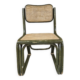 Breuer style bamboo cane chair 1980"