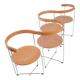 Set of 4 soley chairs in wood and chrome, valdimar hardarson for kusch+