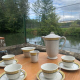 Old coffee service with yellow decor