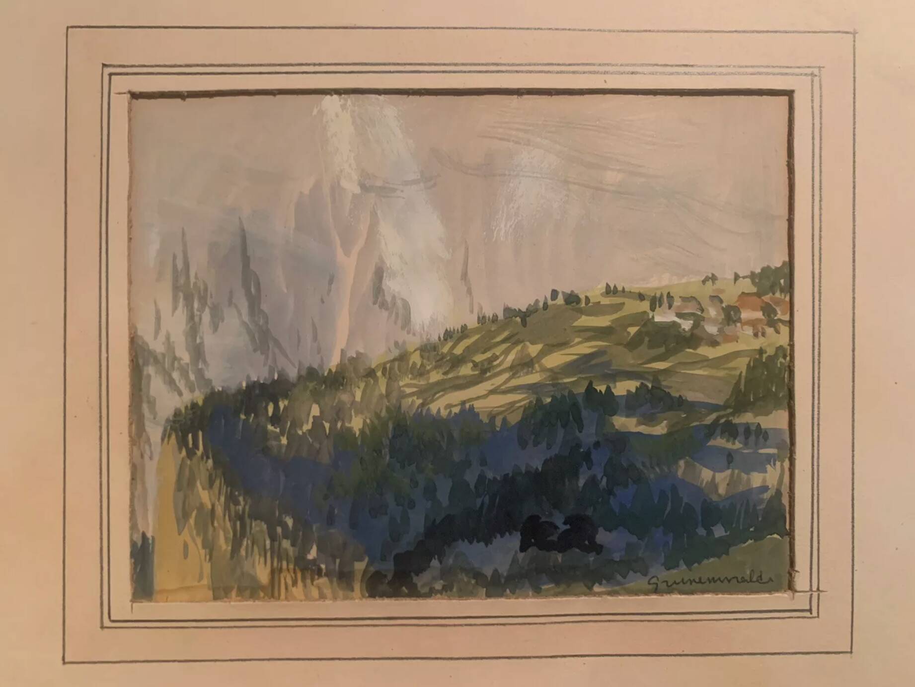 Jean Jacques GRUNENWALD (1911 - 1982) - Gouache - Mountain Landscape