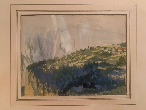 Jean Jacques GRUNENWALD (1911 - 1982)  - Gouache - Paysage De Montagne