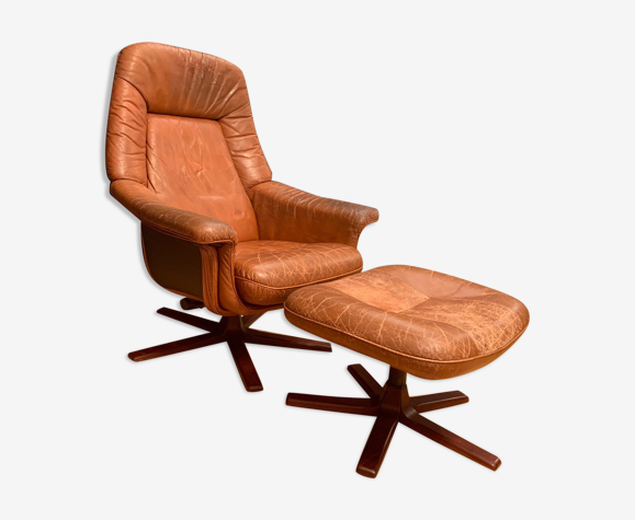 Armchair with footrest, Göte Möbler, Sweden, 1960s