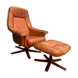 Armchair with footrest, Göte Möbler, Sweden, 1960s