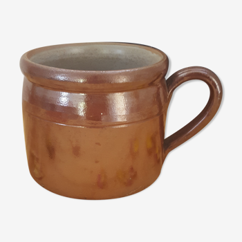 Vintage glossy glazed stoneware pot