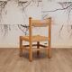 Set of 4 wood and rush chairs, 1970s