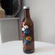 Vintage hand-painted amber glass bottle