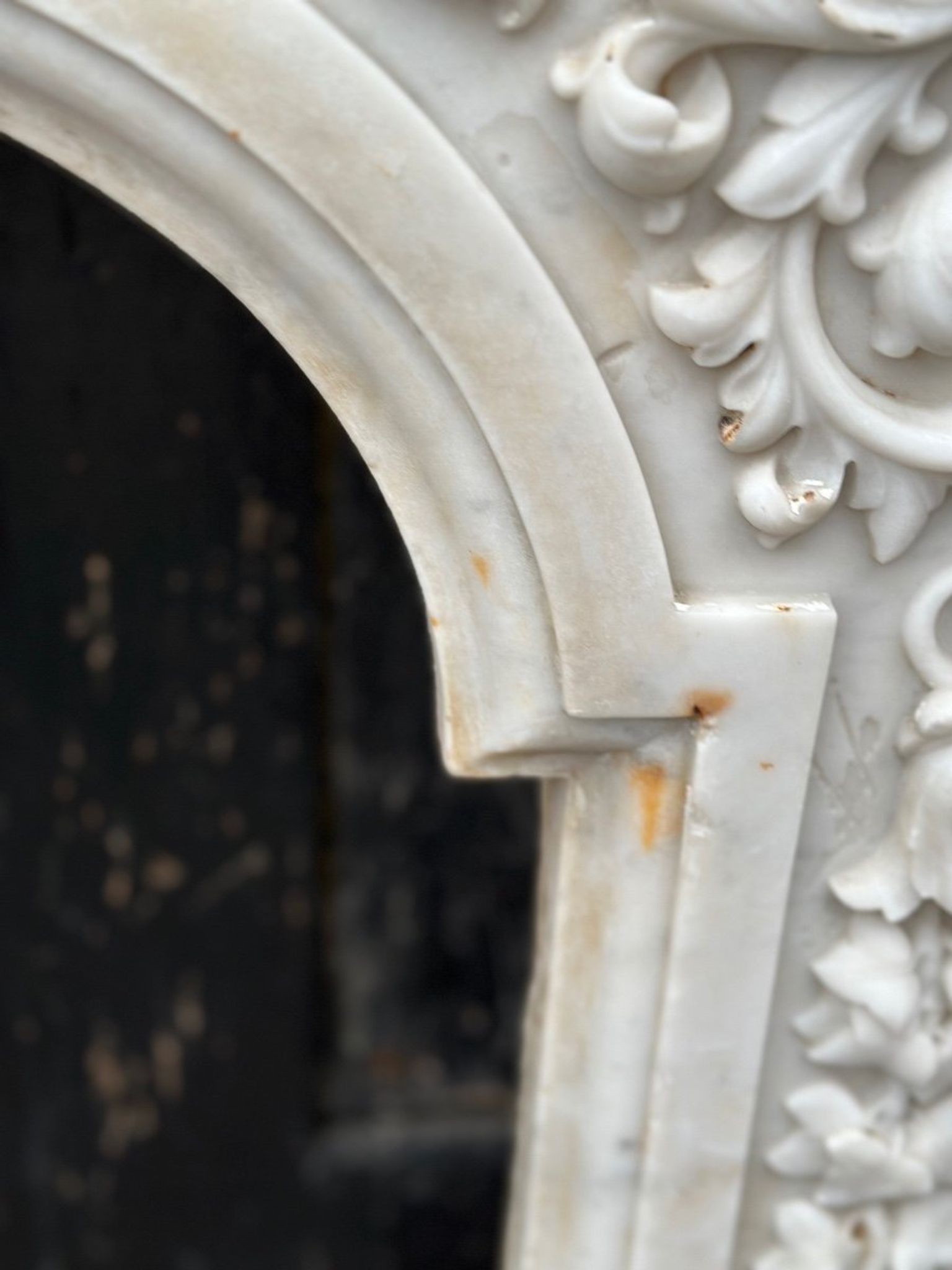 White carrara marble fireplace circa 1880