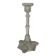 Thick moulded glass candlestick with fish and flowers.