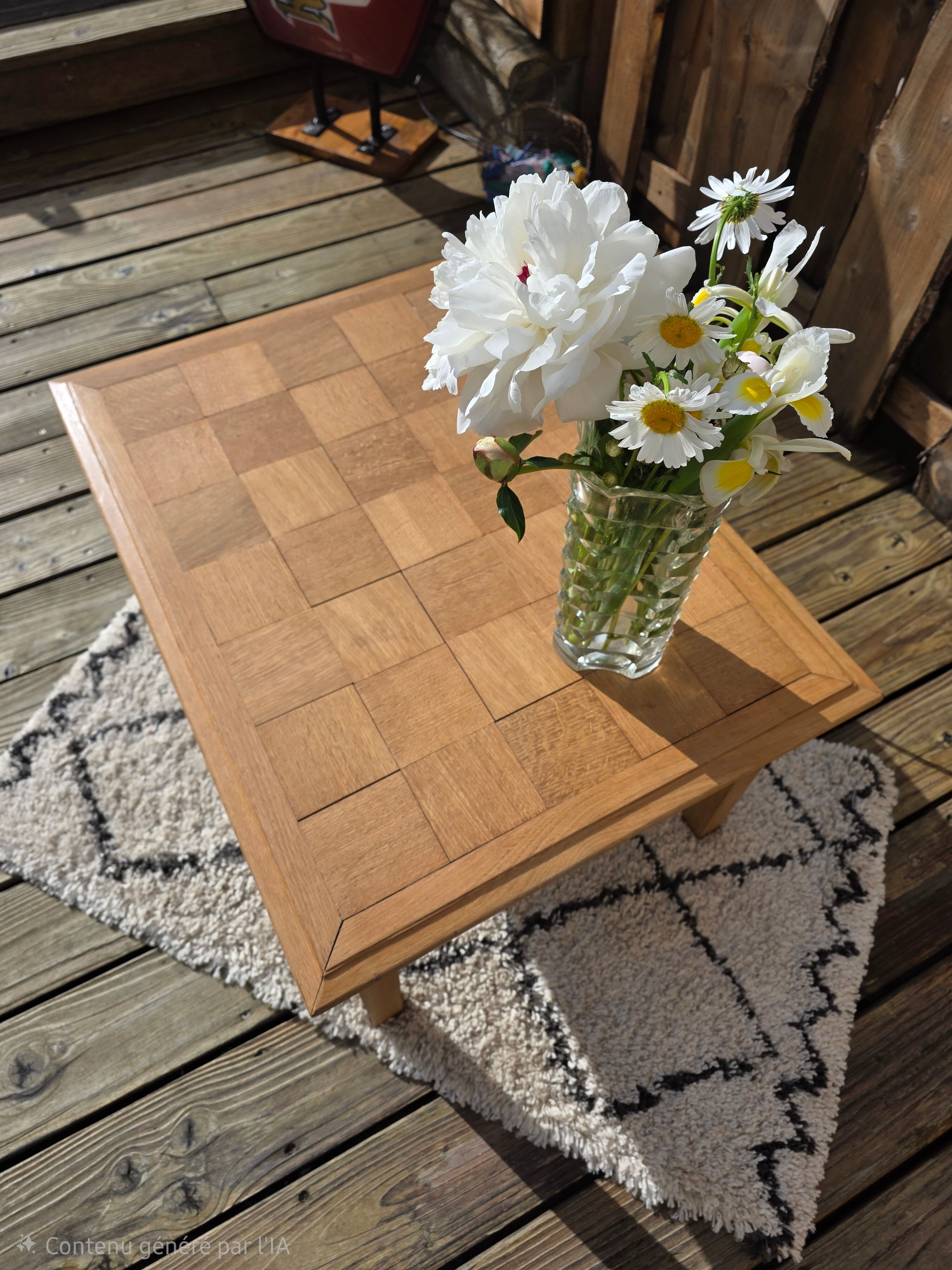 Antique solid oak coffee table