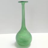 Green Blown Scavo Glass Tulip attr. to Cenedese, Italy