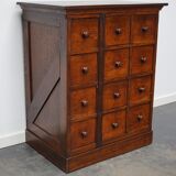 English Oak Apothecary Cabinet Cabinet, Early 20th Century