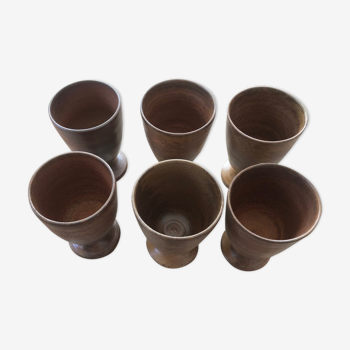 Set of 6 standing sandstone cups