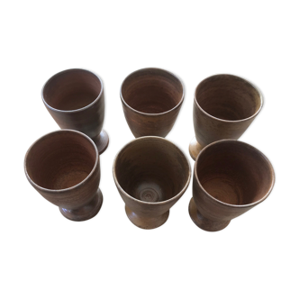 Set of 6 standing sandstone cups