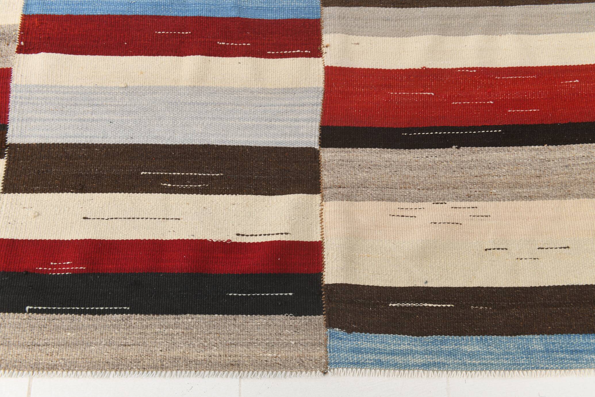 Mid Century Modern Multicolor Kilim Rug, 272x367Cm