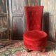 Vintage 1950s armchair in burgundy velvet – vintage elegance and timeless charm.
