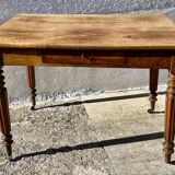 19th century desk in light walnut with 1 drawer